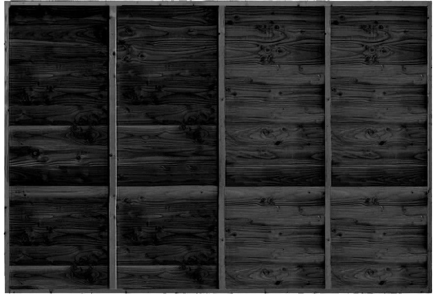 Wand B enkelzijdig rabat zwart 224x228,5cm zwart geïmpregneerd
