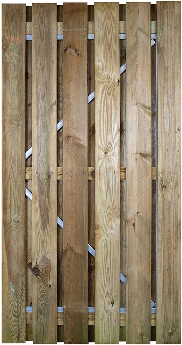 Grenen deur met verstelbaar stalen frame 195x100cm groen geimpr.