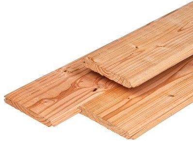 Douglas dakbeschot geschaafd 1,6x11,6x300cm (10,8cm werkend) onbehandeld