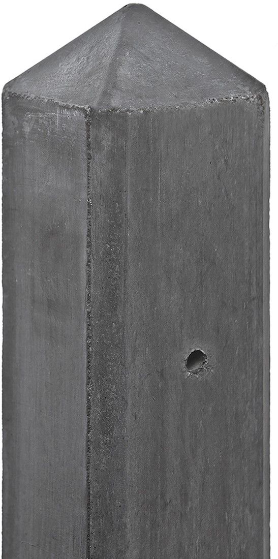 Betonpaal antraciet ongecoat glad met diamantkop 10x10x280cm, T-paal