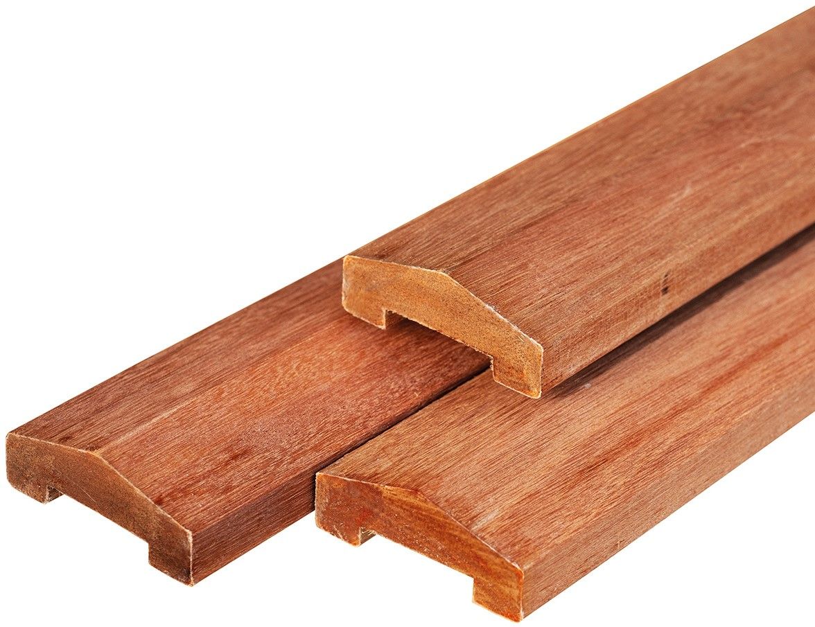 Hardhouten geschaafde afdekkap met sponning 7x3,5x180cm
