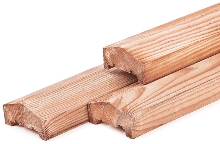 Douglas afdekkap met sponning 4,2x8,5x180cm