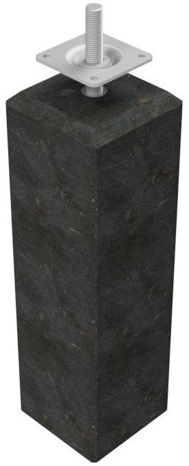 Betonpoer antraciet recht 15x15x60cm(facet naar 12x12cm), huls 20mm met verstelbare plaat