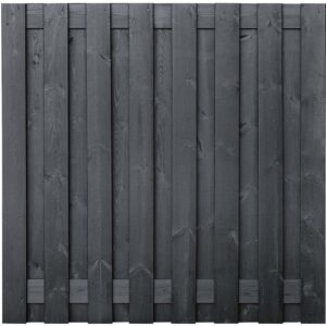 Grenen scherm 17 planks-15mm zwart gespoten 180x180cm Arizona