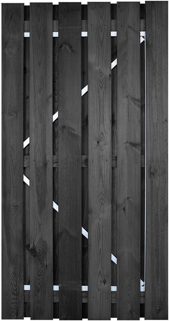 Grenen deur Zwart verstelbaar stalen frame 195x100cm Arizona
