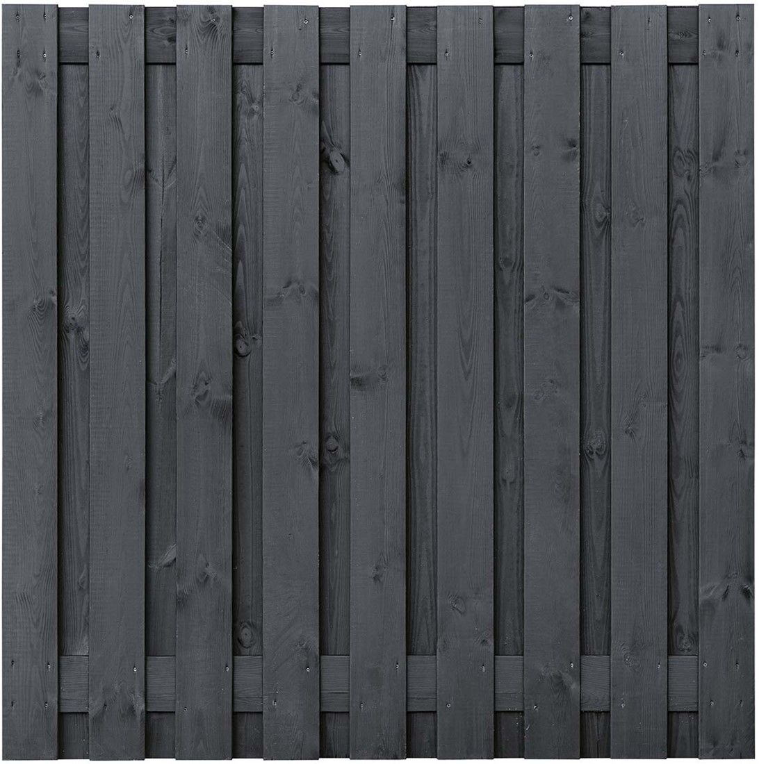 Grenen scherm 19 planks-15mm zwart gespoten 180x180cm Tucson