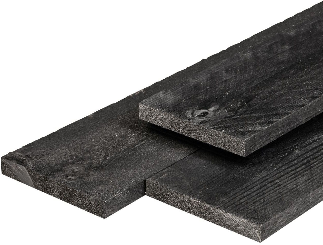 Douglas plank fijnbezaagd 2,2x20x300cm zwart gedompeld