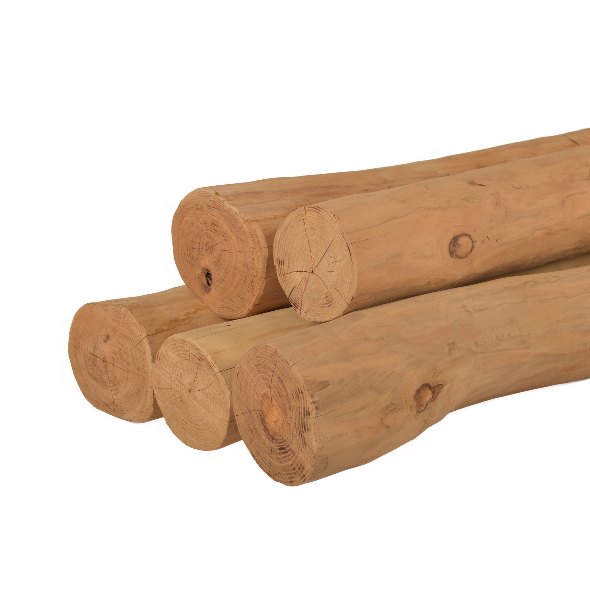 Robinia paal 200x diameter 12/14cm geschuurd